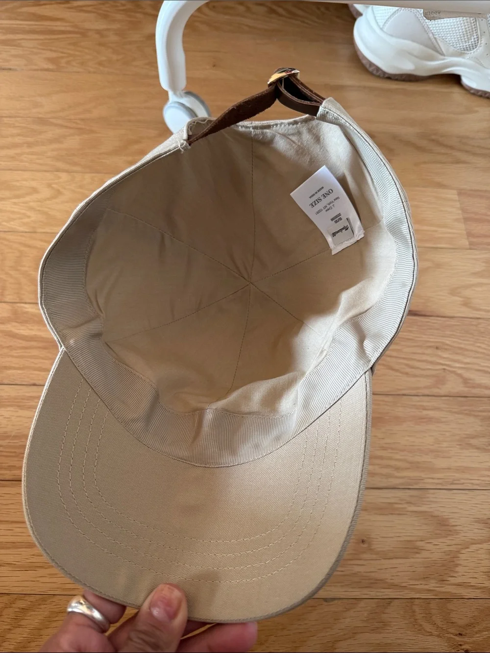 Women's Beige Cotton Baseball Cap